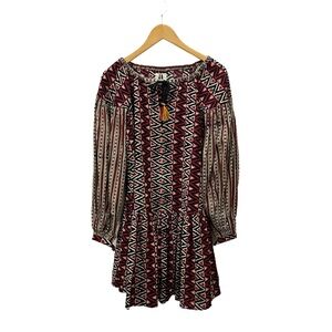 Aish Cotton Boho Print Drop Waist Dress